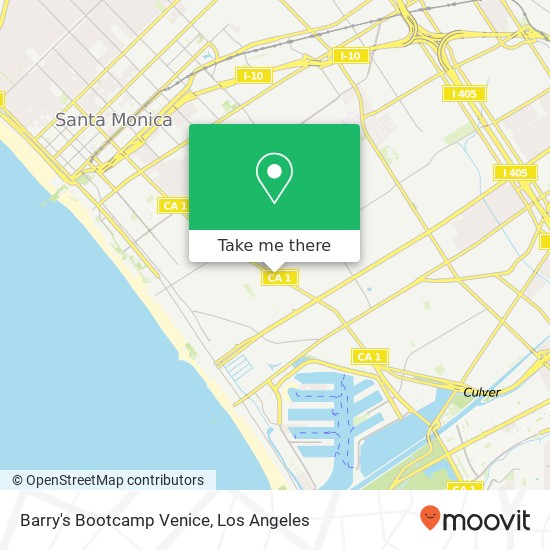 Mapa de Barry's Bootcamp Venice