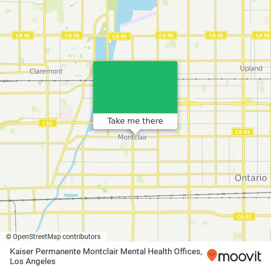 Mapa de Kaiser Permanente Montclair Mental Health Offices