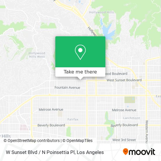 W Sunset Blvd / N Poinsettia Pl map