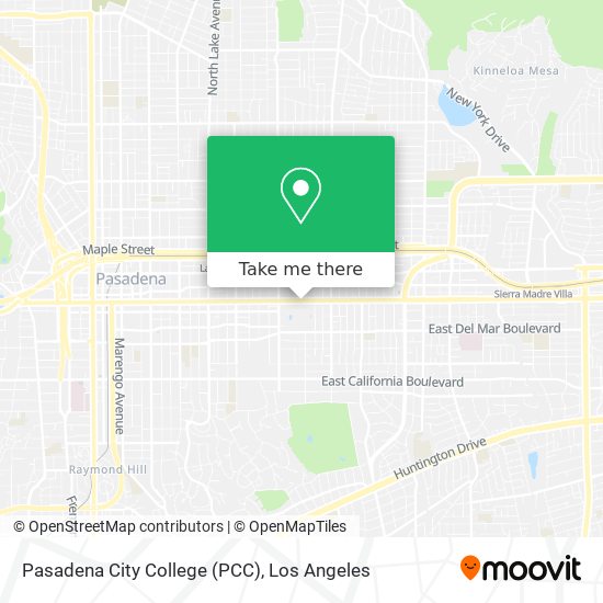 Mapa de Pasadena City College (PCC)