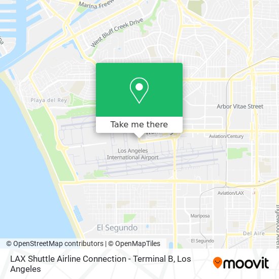 Mapa de LAX Shuttle Airline Connection - Terminal B