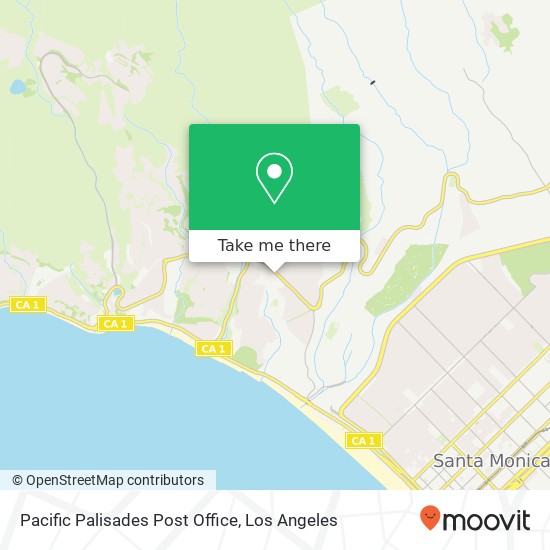 Pacific Palisades Post Office map