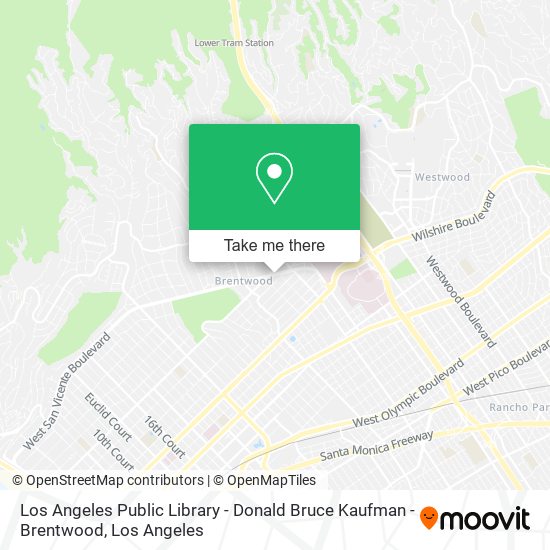 Mapa de Los Angeles Public Library - Donald Bruce Kaufman - Brentwood