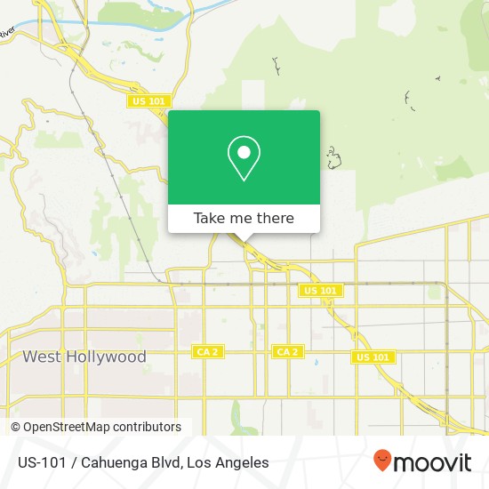 Mapa de US-101 / Cahuenga Blvd