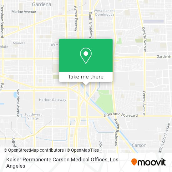 Kaiser Permanente Carson Medical Offices map