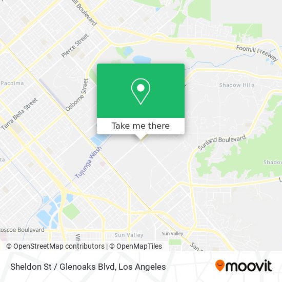 Mapa de Sheldon St / Glenoaks Blvd