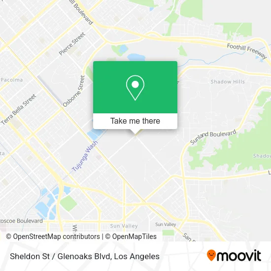 Sheldon St / Glenoaks Blvd map