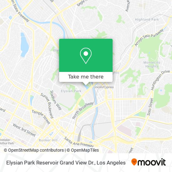 Elysian Park Reservoir Grand View Dr. map