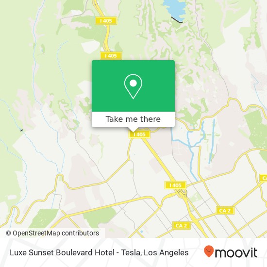 Luxe Sunset Boulevard Hotel - Tesla map