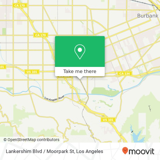 Mapa de Lankershim Blvd / Moorpark St