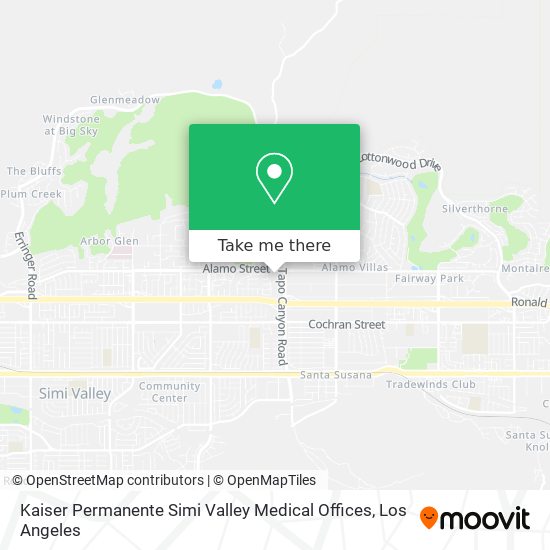 Kaiser Permanente Simi Valley Medical Offices map