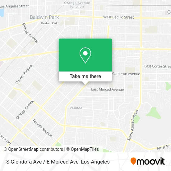 S Glendora Ave / E Merced Ave map