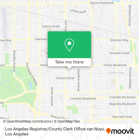 Los Angeles Registrar / County Clerk Office-van Nuys map