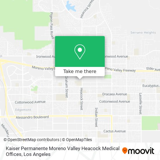 Mapa de Kaiser Permanente Moreno Valley Heacock Medical Offices