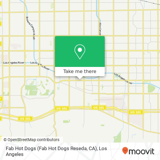 Mapa de Fab Hot Dogs (Fab Hot Dogs Reseda, CA)