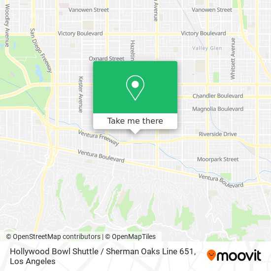 Hollywood Bowl Shuttle / Sherman Oaks Line 651 map