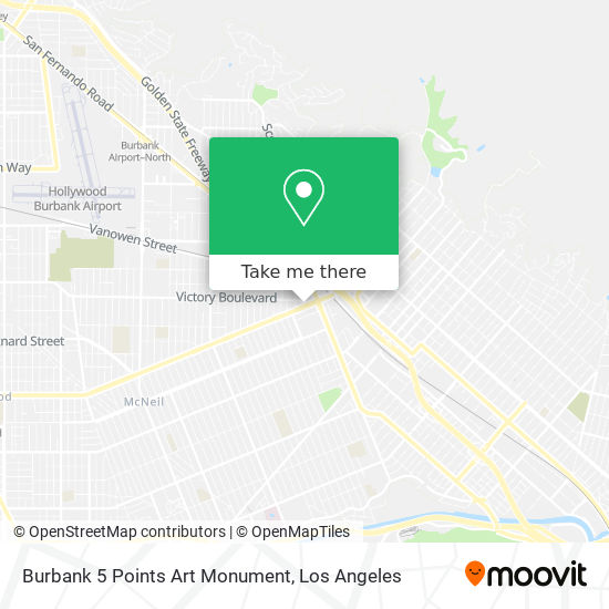 Burbank 5 Points Art Monument map