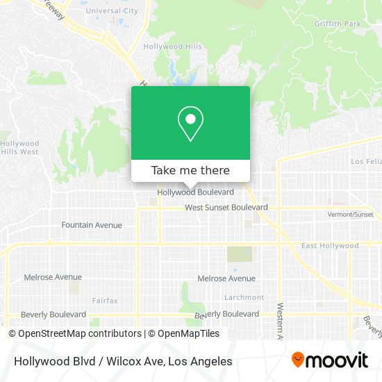 Mapa de Hollywood Blvd / Wilcox Ave