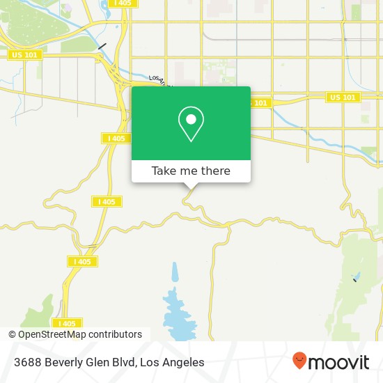 Mapa de 3688 Beverly Glen Blvd