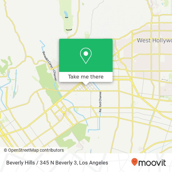 Mapa de Beverly Hills / 345 N Beverly 3