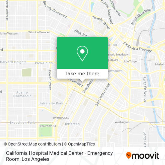 Mapa de California Hospital Medical Center - Emergency Room