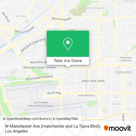 W Manchester Ave (manchester and La Tijera Blvd) map