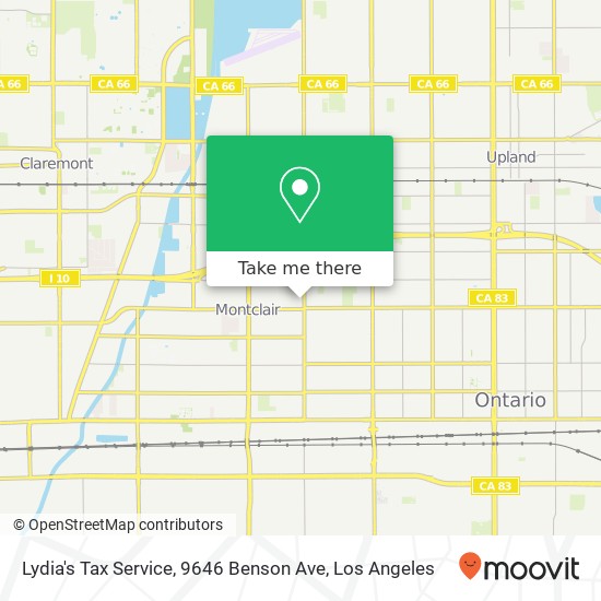 Mapa de Lydia's Tax Service, 9646 Benson Ave