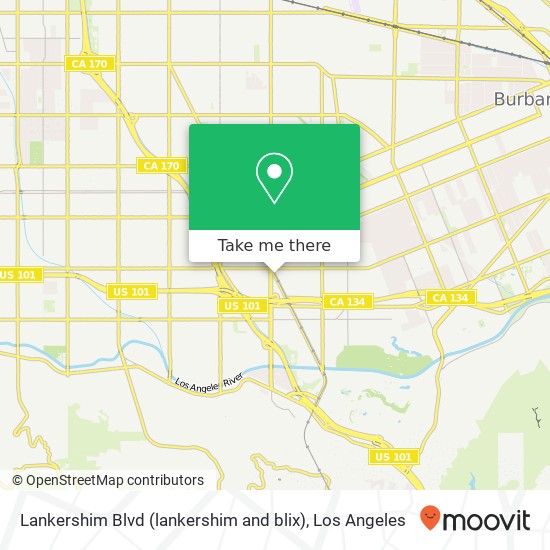 Mapa de Lankershim Blvd (lankershim and blix), North Hollywood, CA 91602