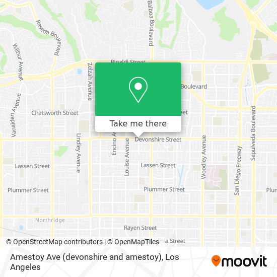 Amestoy Ave (devonshire and amestoy) map