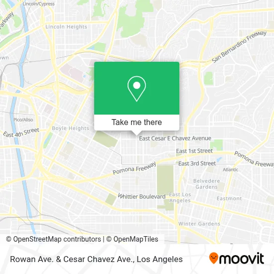 Rowan Ave. & Cesar Chavez Ave. map