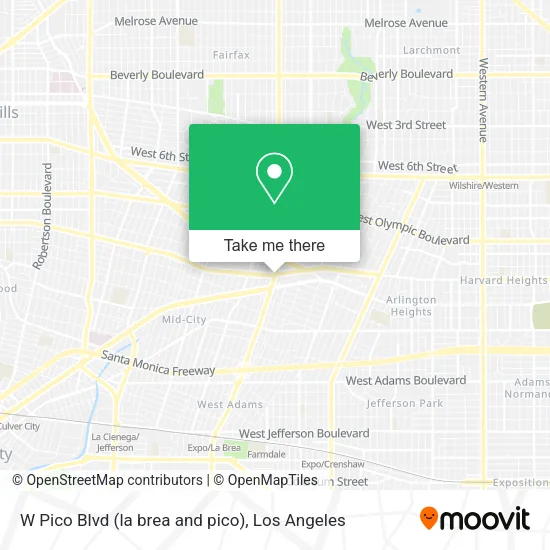 Mapa de W Pico Blvd (la brea and pico)