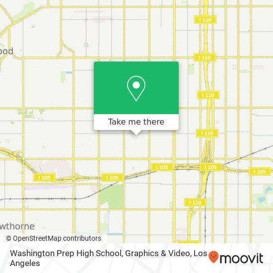 Mapa de Washington Prep High School, Graphics & Video, 10860 S Denker Ave