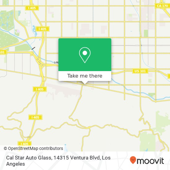 Mapa de Cal Star Auto Glass, 14315 Ventura Blvd