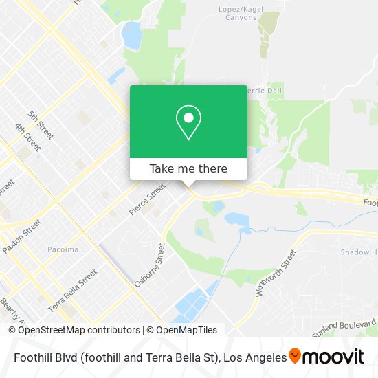 Foothill Blvd (foothill and Terra Bella St) map