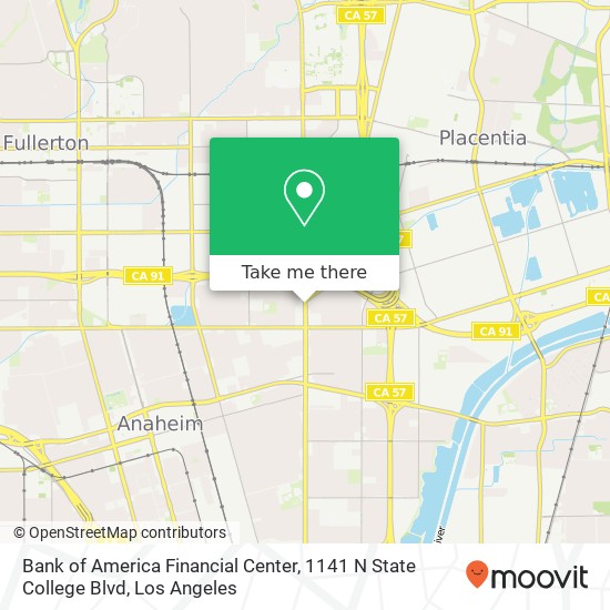 Mapa de Bank of America Financial Center, 1141 N State College Blvd