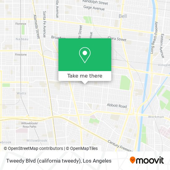 Tweedy Blvd (california tweedy) map