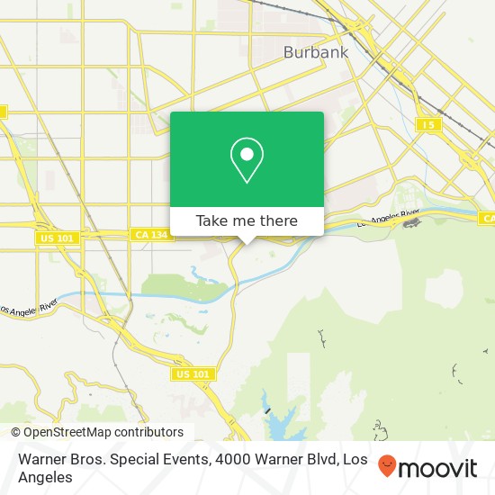 Mapa de Warner Bros. Special Events, 4000 Warner Blvd