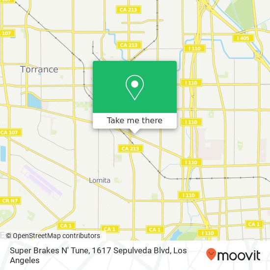 Mapa de Super Brakes N' Tune, 1617 Sepulveda Blvd