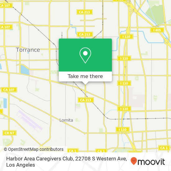 Mapa de Harbor Area Caregivers Club, 22708 S Western Ave