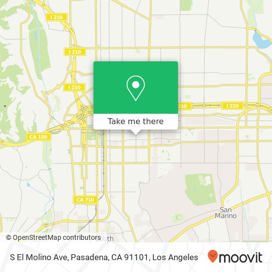 Mapa de S El Molino Ave, Pasadena, CA 91101