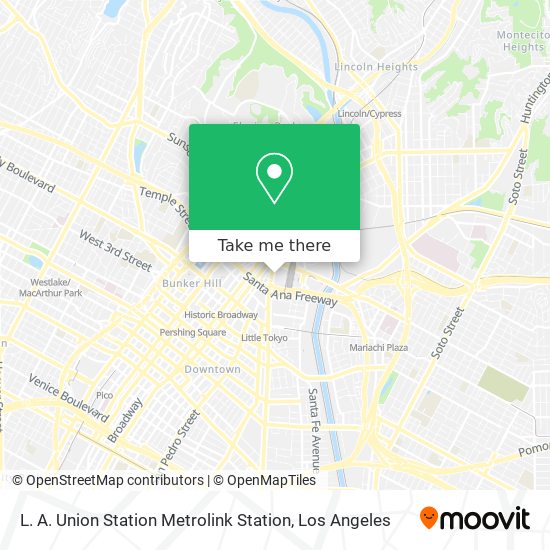Mapa de L. A. Union Station Metrolink Station