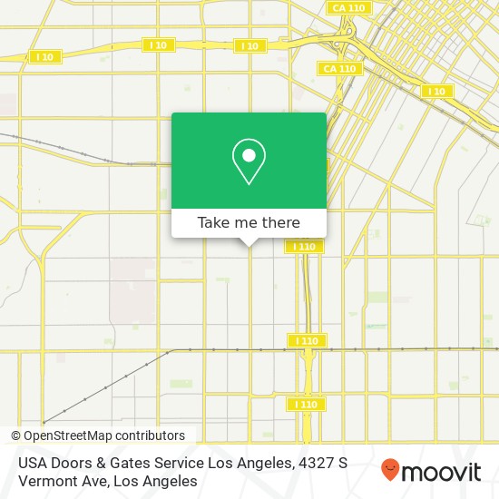 Mapa de USA Doors & Gates Service Los Angeles, 4327 S Vermont Ave