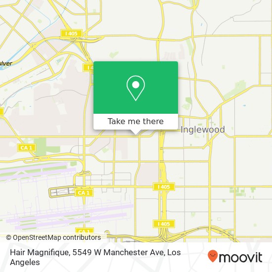 Mapa de Hair Magnifique, 5549 W Manchester Ave