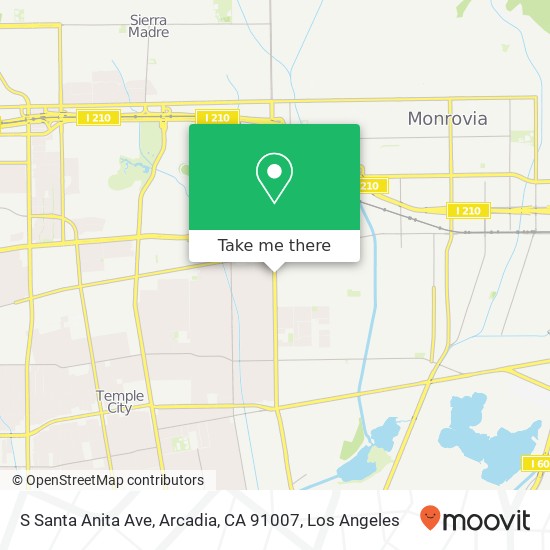 Mapa de S Santa Anita Ave, Arcadia, CA 91007