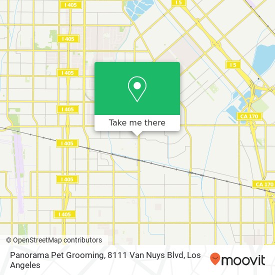 Mapa de Panorama Pet Grooming, 8111 Van Nuys Blvd