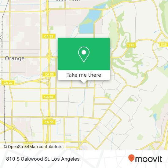 Mapa de 810 S Oakwood St, Orange, CA 92869
