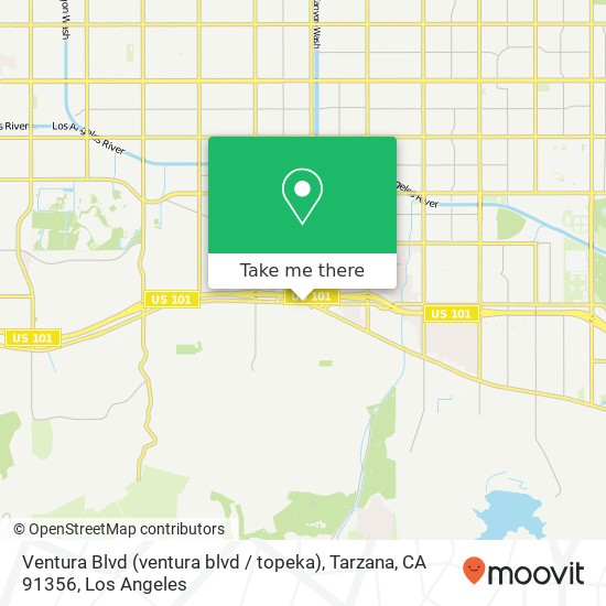 Mapa de Ventura Blvd (ventura blvd / topeka), Tarzana, CA 91356