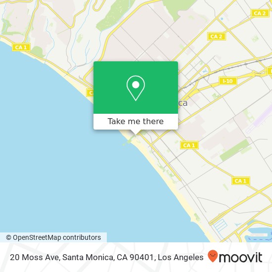 Mapa de 20 Moss Ave, Santa Monica, CA 90401