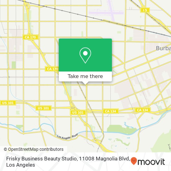 Mapa de Frisky Business Beauty Studio, 11008 Magnolia Blvd