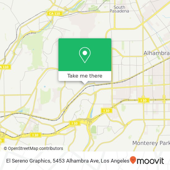 Mapa de El Sereno Graphics, 5453 Alhambra Ave